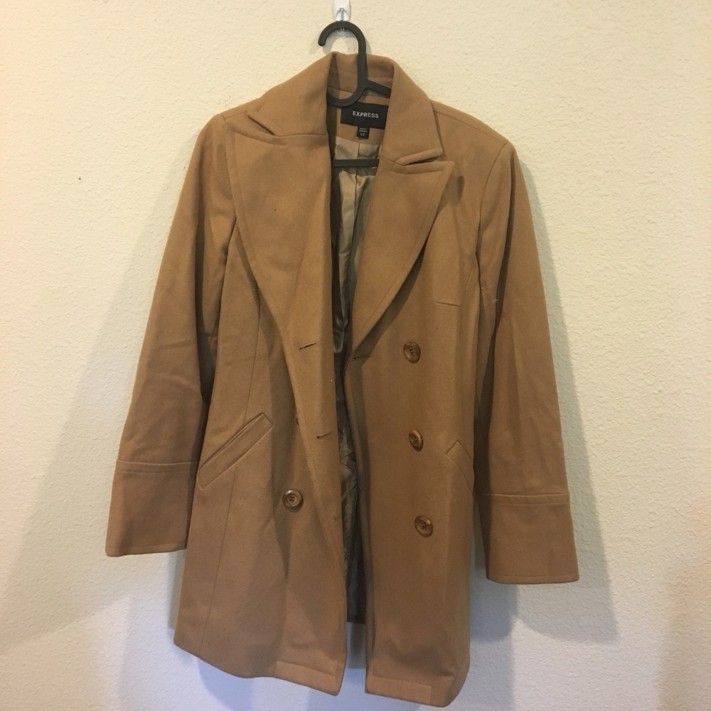 Express brown peacoat